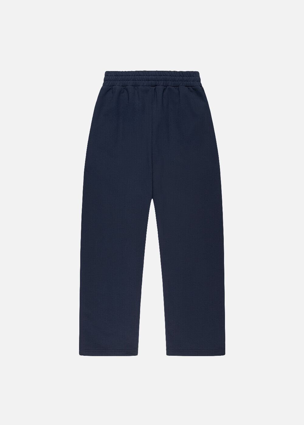Back view of navy premium unisex sweatpants – minimalist baggy joggers with urban fit and ethically made in Türkiye.