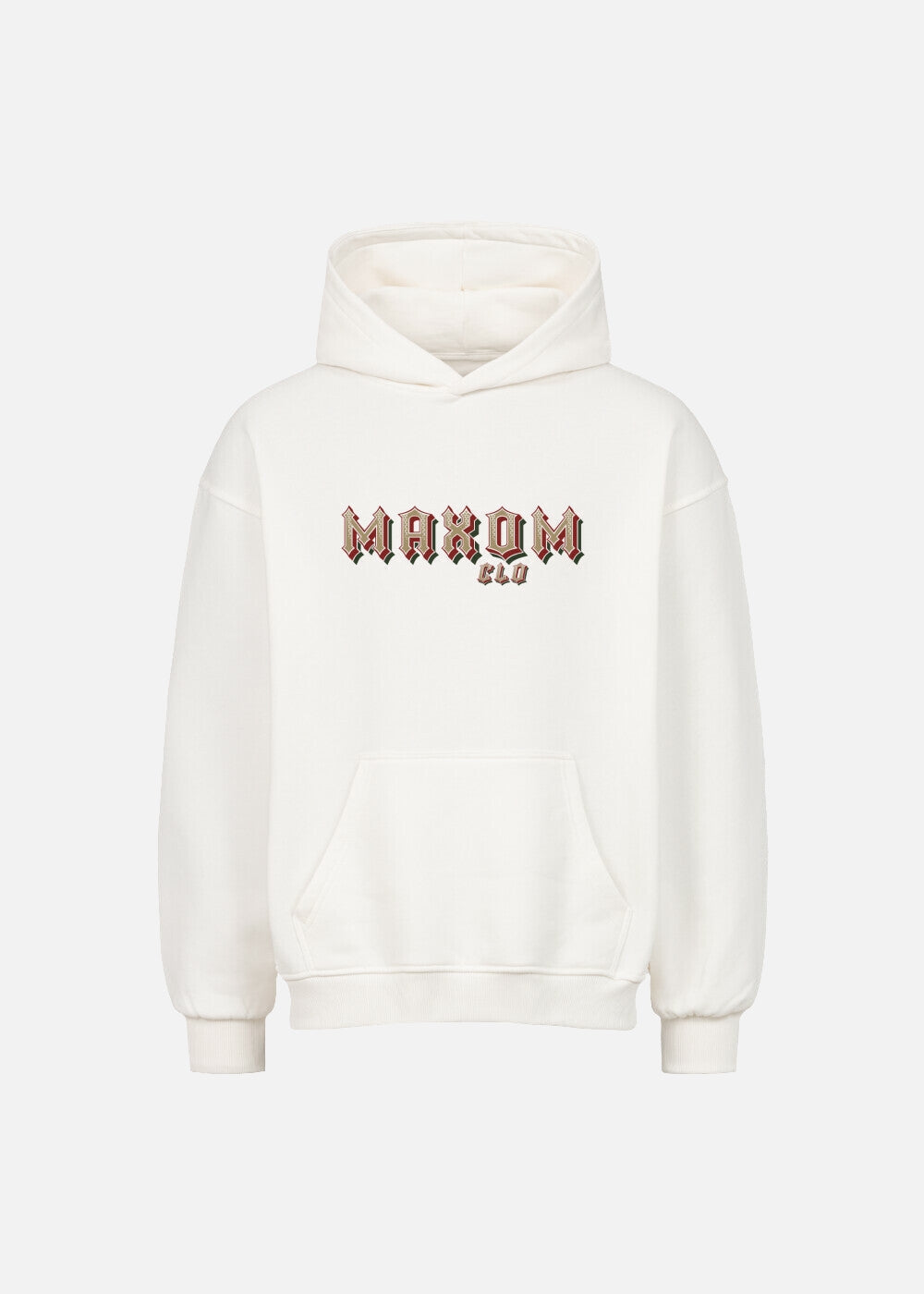 Rose Reaper white oversized hoodie – premium unisex streetwear hoodie with relaxed fit and drop shoulder style
