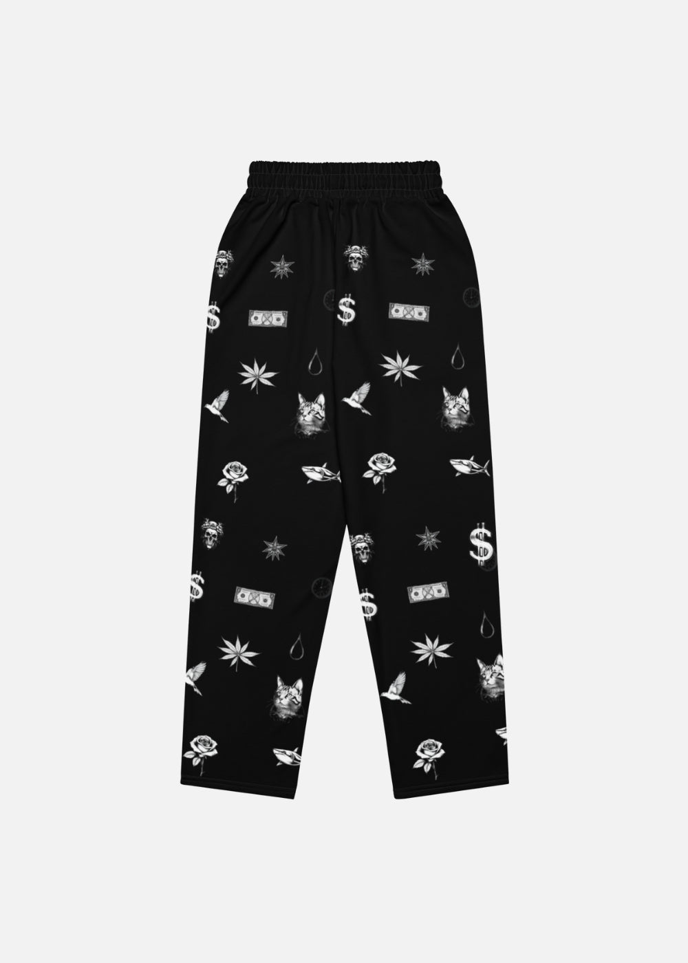 Back view of baggy sweatpants – classic silhouette with comfort-driven streetwear vibe.