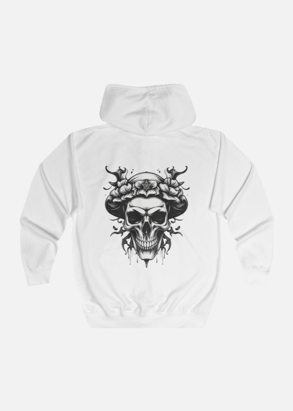 Back view of minimalist black hoodie – part of premium streetwear essentials set for men and women.