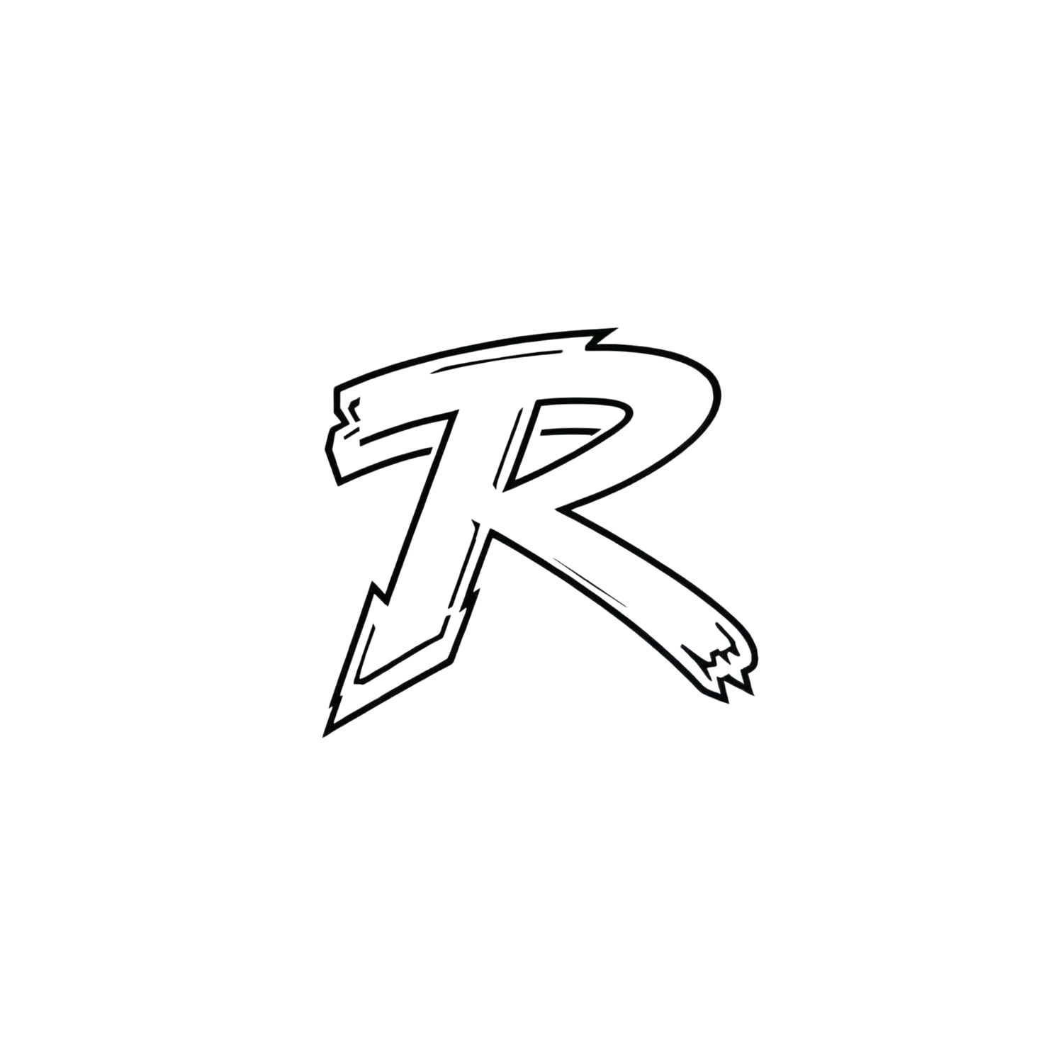 REMNANT. streetwear brand logo – bold black R symbol for urban mindset and graffiti-inspired fashion