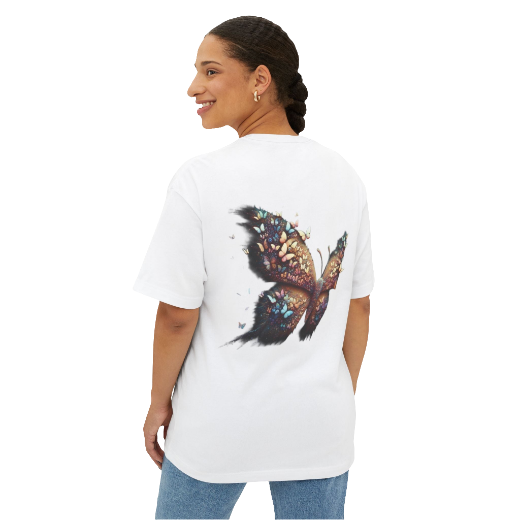 Oversized Butterfly Graphic Tee – Unisex Streetwear with Whimsical Design