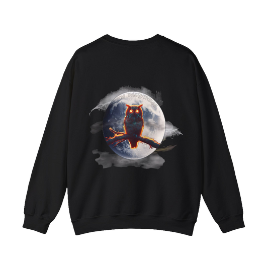 Trendy Streetwear Sweatshirt with Mystical Owl Graphic and Celestial Design

