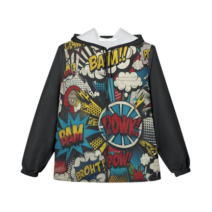 Vintage Graffiti Windbreaker 90s Streetwear for Rainy Days - Stylish, Urban Streetwear for Men and Women. Perfect for bad weather, with unique graffiti design.