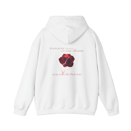 Unisex Rose Graphic Hoodie – Motivational Floral Sweatshirt for Casual Wear