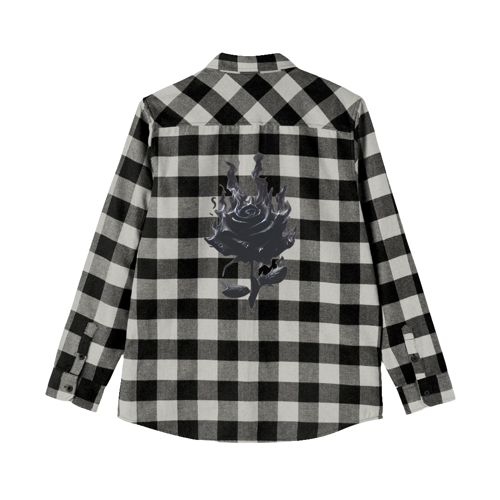 MAXOMclo Rose Design Flannel Shirt – Unisex 90s Streetwear Shirt for Casual Wear and Trendy Outfits