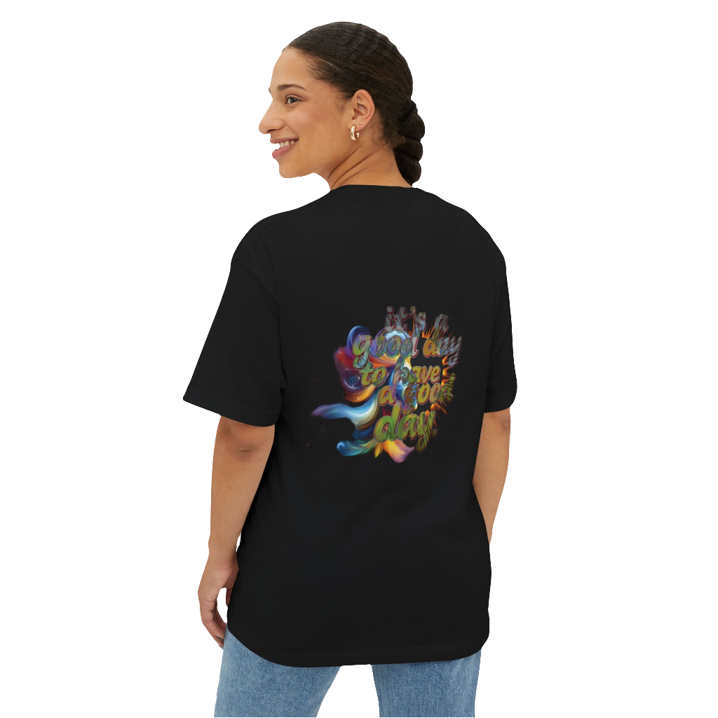 Oversized Graphic Tee – Unisex Motivational T-shirt with Positive Vibes