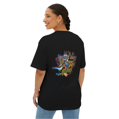 Oversized Graphic Tee – Unisex Motivational T-shirt with Positive Vibes