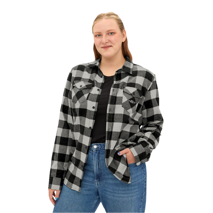 MAXOMclo Rose Design Flannel Shirt – Unisex 90s Streetwear Shirt for Casual Wear and Trendy Outfits