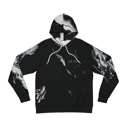 Unisex graphic hoodie in marble color with artistic room design – comfortable and stylish casual wear for men and women. Ideal for fashion-forward individuals seeking trendy streetwear with a unique artistic touch.