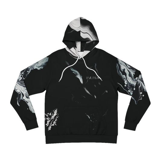 Unisex graphic hoodie in marble color with artistic room design – comfortable and stylish casual wear for men and women. Ideal for fashion-forward individuals seeking trendy streetwear with a unique artistic touch.