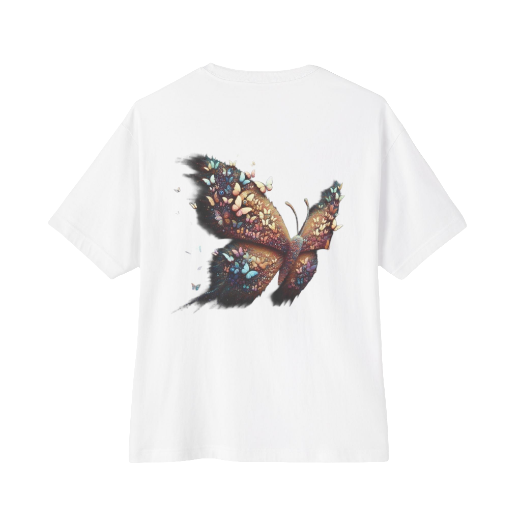 Oversized Butterfly Graphic Tee – Unisex Streetwear with Whimsical Design