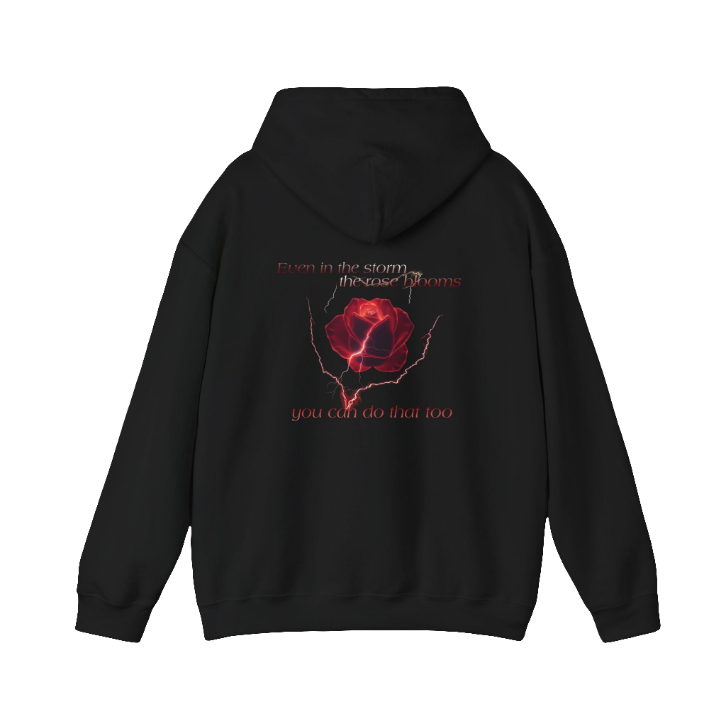 Unisex Rose Graphic Hoodie – Motivational Floral Sweatshirt for Casual Wear