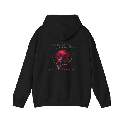 Unisex Rose Graphic Hoodie – Motivational Floral Sweatshirt for Casual Wear