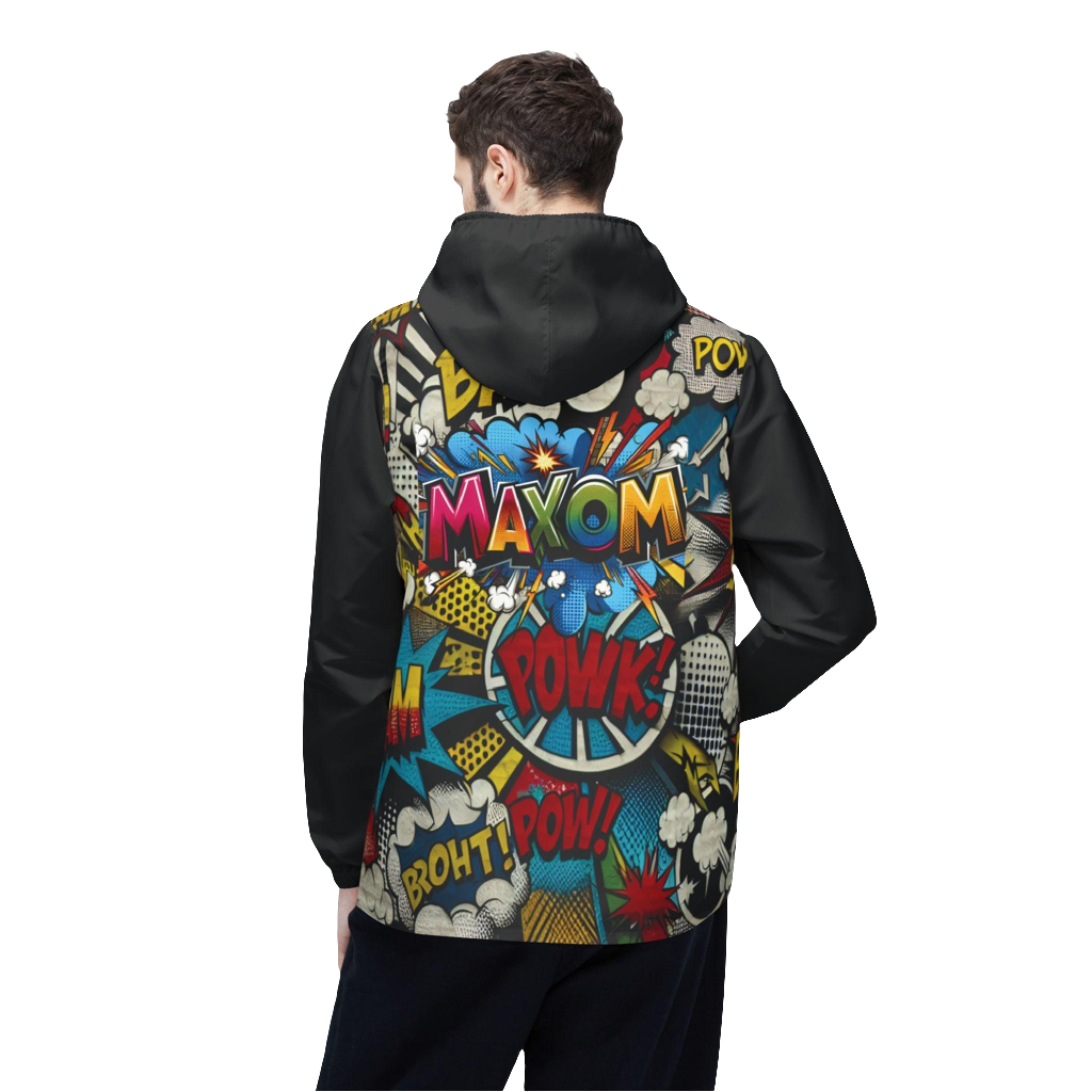 Vintage Graffiti Windbreaker 90s Streetwear for Rainy Days - Stylish, Urban Streetwear for Men and Women. Perfect for bad weather, with unique graffiti design.