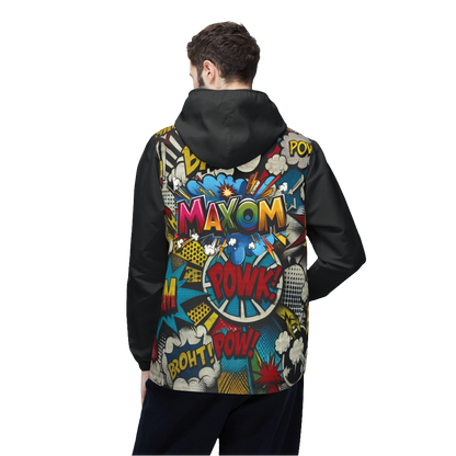 Vintage Graffiti Windbreaker 90s Streetwear for Rainy Days - Stylish, Urban Streetwear for Men and Women. Perfect for bad weather, with unique graffiti design.