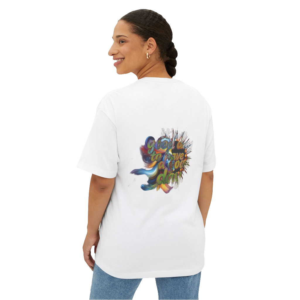 Oversized Graphic Tee – Unisex Motivational T-shirt with Positive Vibes