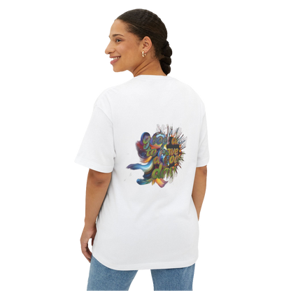 Oversized Graphic Tee – Unisex Motivational T-shirt with Positive Vibes