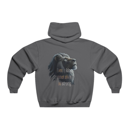 Unisex Motivational Streetwear Hoodie with Lion Graphic and MAXOM Logo

