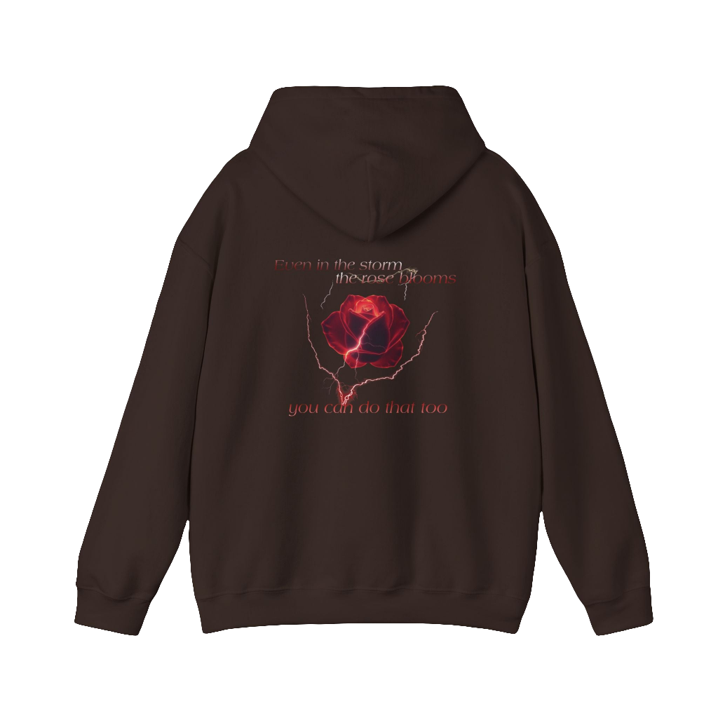 Unisex Rose Graphic Hoodie – Motivational Floral Sweatshirt for Casual Wear