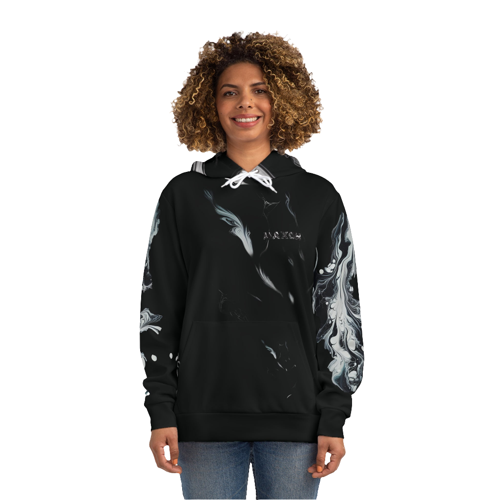 Unisex graphic hoodie in marble color with artistic room design – comfortable and stylish casual wear for men and women. Ideal for fashion-forward individuals seeking trendy streetwear with a unique artistic touch.