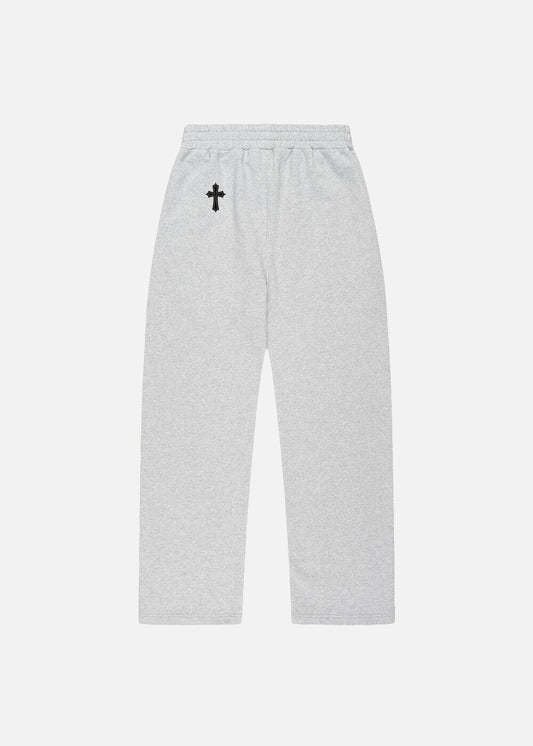 Relaxed fit grey sweatpants – back view of MAXOMclo streetwear tracksuit pants. Part of a high-quality men’s zip-up hoodie and baggy pants combo for everyday urban style.

