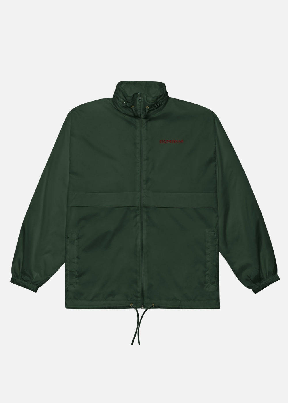 Green sustainable windbreaker jacket for men and women – waterproof, windproof, and lightweight