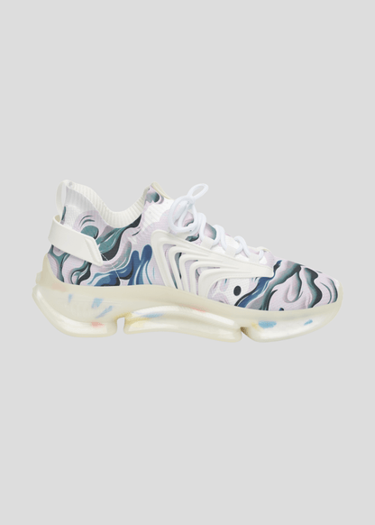 Inner side profile of MAXOMclo REMNANT limited edition sneakers – 2025 abstract smoke design streetwear shoes.
