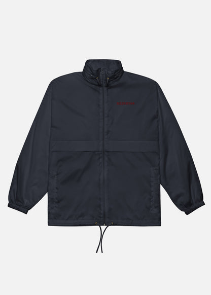 Navy unisex streetwear windbreaker jacket with hood – lightweight, waterproof and breathable