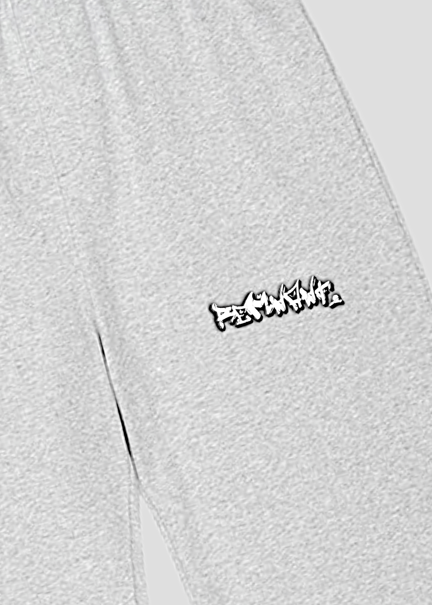 REMNANT. graffiti print close-up on mindset sweatpants