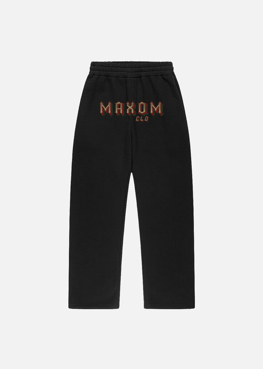 Black Rose Reaper oversized sweatpants – heavyweight unisex streetwear joggers with wide-leg fit and deep side pockets