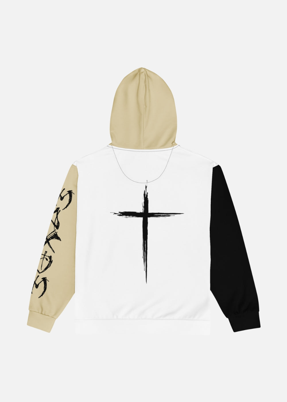 Back view of eco-friendly MAXOMclo zip hoodie – minimalist sustainable streetwear for men and women