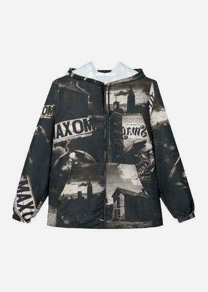 Unisex retro windbreaker jacket with bold color-block all-over print – lightweight, water-resistant, and designed for urban fashion lovers. A 90s vintage-inspired streetwear essential.

